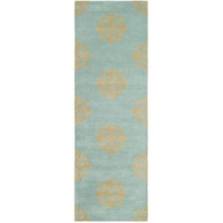 SAFAVIEH 2 ft. 6 in. x 8 ft. Runner Contemporary Soho Turquoise Hand Tufted Rug SOH424A-28